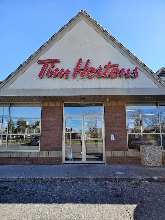 Tim Hortons storefront and interior at 10 Rue Brunet, Mont Saint-hilaire, QC