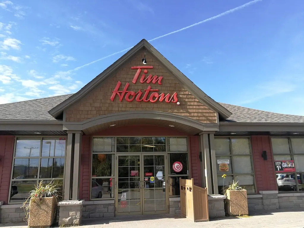 Tim Hortons storefront and interior at 61, Montee Ryan, Mont-tremblant, QC