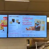 Tim Hortons storefront and interior at 323 Rue Jean-talon Est, Montreal, QC