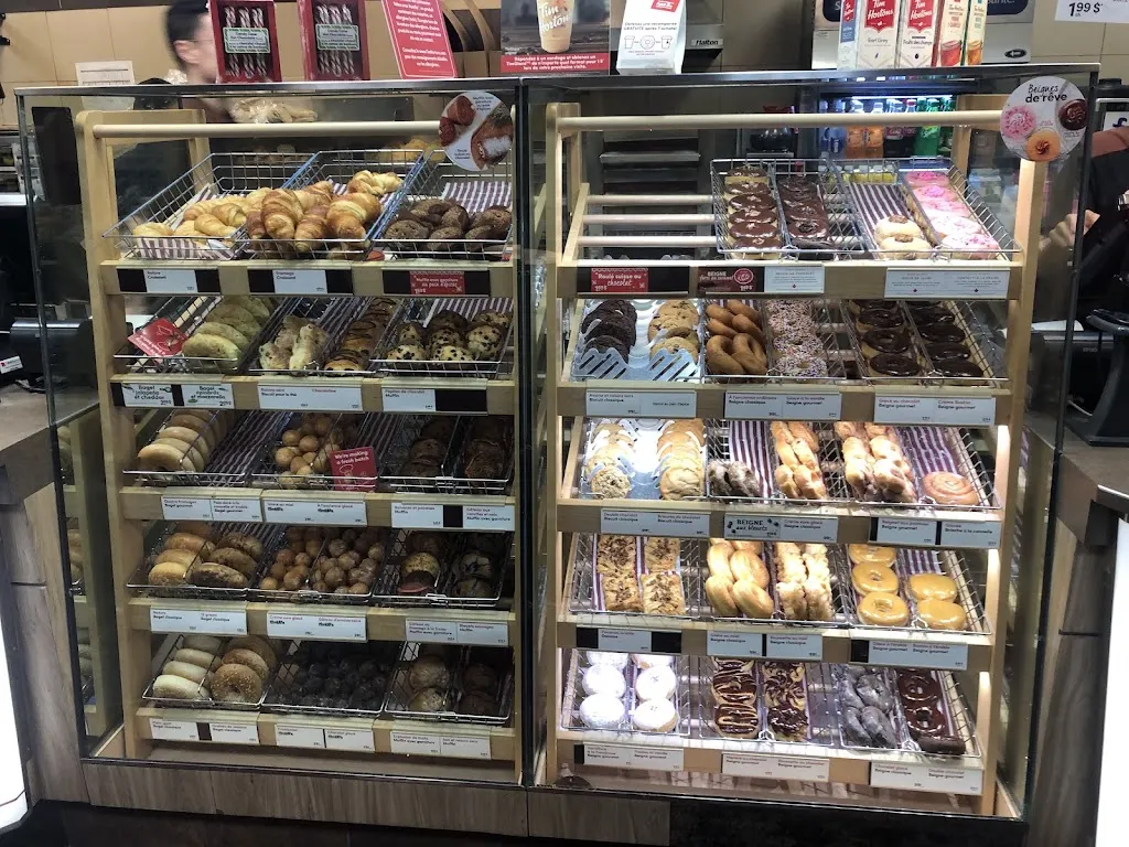 Tim Hortons storefront and interior at 1611 Rue Ste-catherine Ouest, Montreal, QC