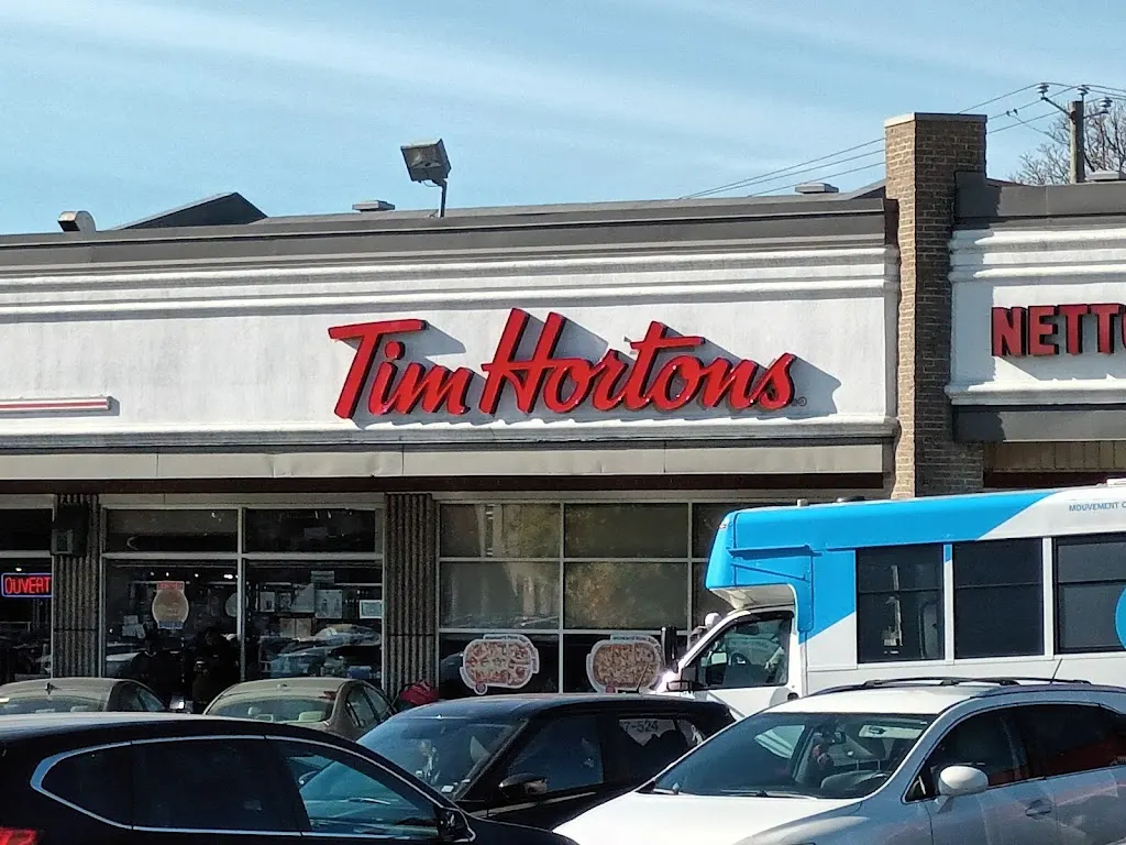 Tim Hortons storefront and interior at 4819 Ave Van Horne, Local 117 A, Montreal, QC