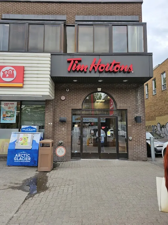 Tim Hortons storefront and interior at 5095 Queen Mary, Montreal, QC