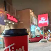 Tim Hortons storefront and interior at 5095 Queen Mary, Montreal, QC