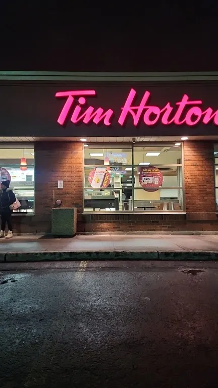 Tim Hortons storefront and interior at 6130 Boul Henri Bourassa Est, Montreal, QC