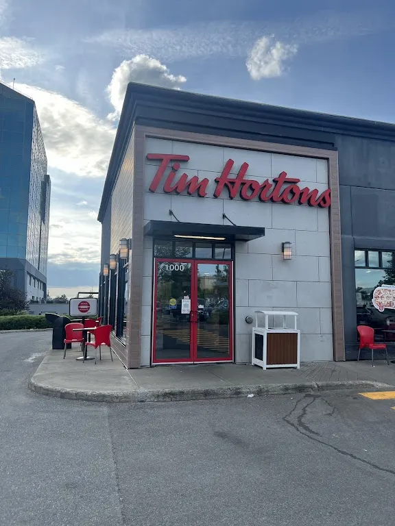 Tim Hortons storefront and interior at 9255 Boul De L'acadie, Montreal, QC