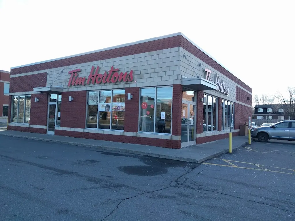 Tim Hortons storefront and interior at 14810 Boul De Pierrefonds, Pierrefonds, QC