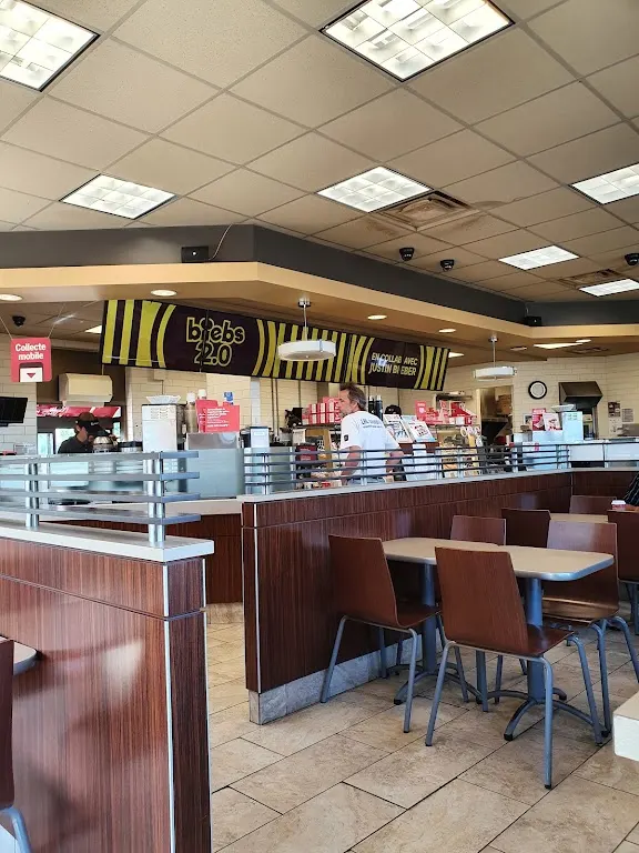 Tim Hortons storefront and interior at 367, Montee, Rimouski, QC