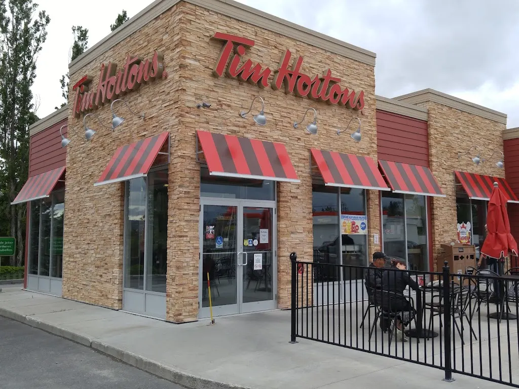 Tim Hortons storefront and interior at 427 Boul St Germain, Rimouski, QC