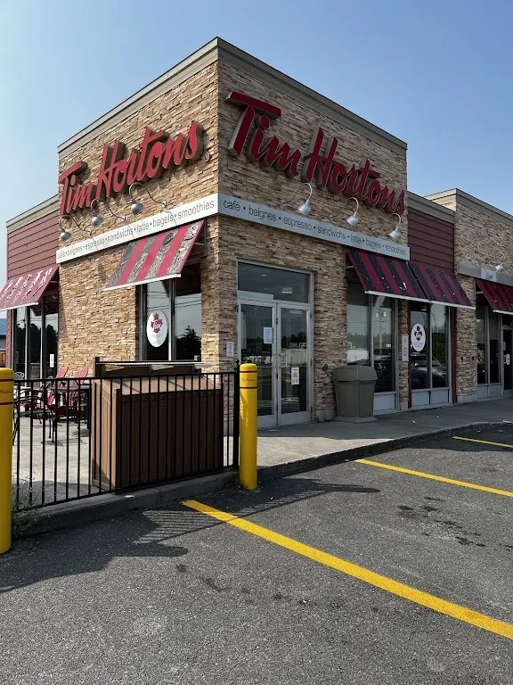 Tim Hortons storefront and interior at 323 Route 172, Saint-ambroise, QC