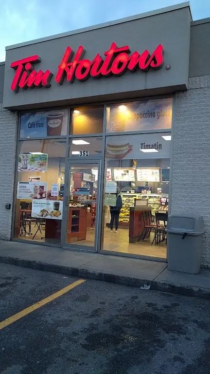 Tim Hortons storefront and interior at 351 A, Chemin Yamaska, Saint-germain-de-grantham, QC