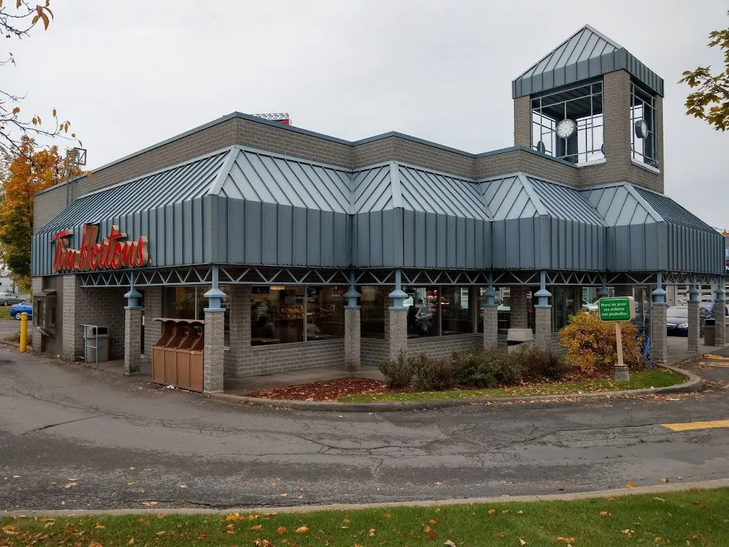 Tim Hortons storefront and interior at 190 Boul Armand Frappier, Saint Julie, QC