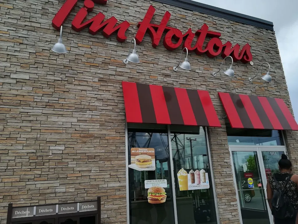 Tim Hortons storefront and interior at 9464 Lacordaire St Leonard, Saint-leonard, QC
