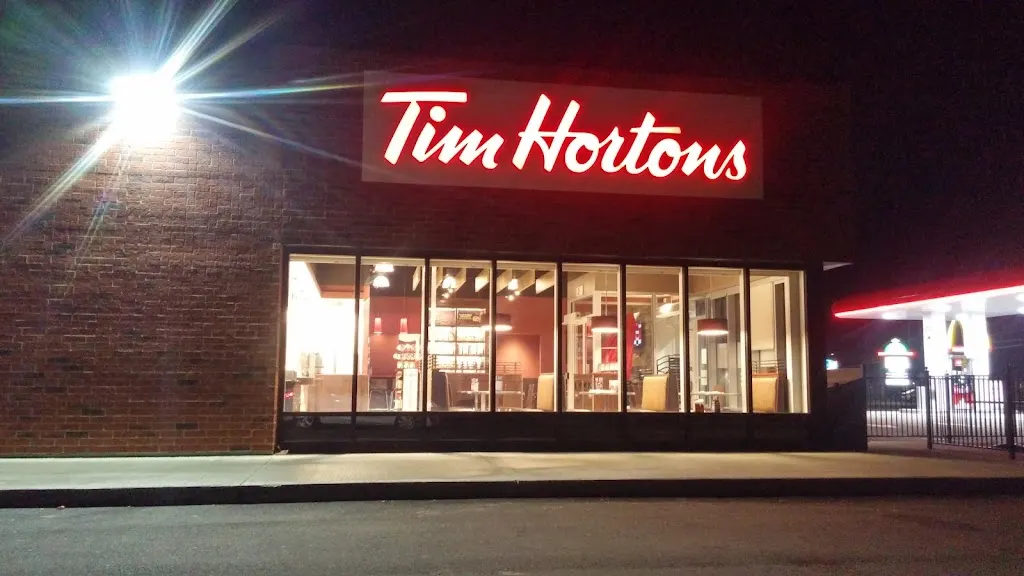 Tim Hortons storefront and interior at 247, Cote Joyeuse, Saint-raymond, QC
