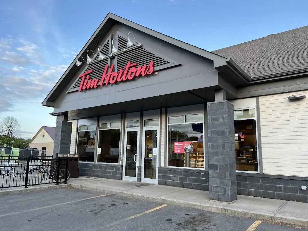Tim Hortons storefront and interior at 765a Rte St Jean Baptiste, Sainte-martine, QC