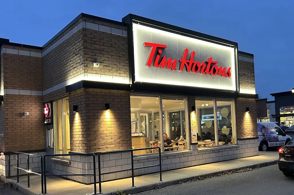 Tim Hortons storefront and interior at 1450 Boul Casavant Est, St-hyacinthe, QC