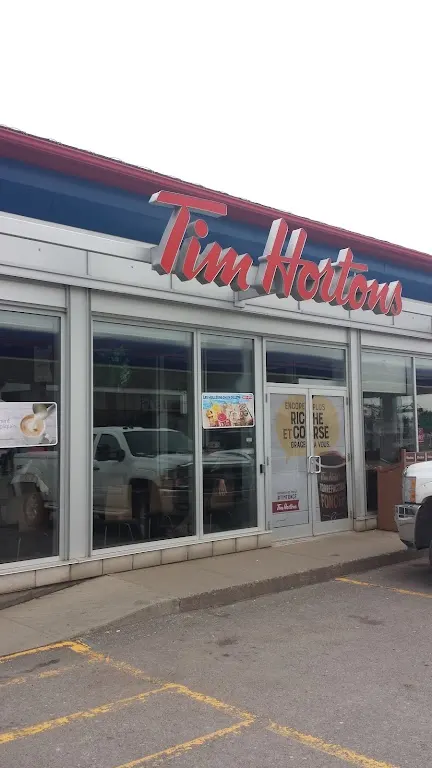 Tim Hortons storefront and interior at 350 Rue Thibeau, Trois-rivieres, QC