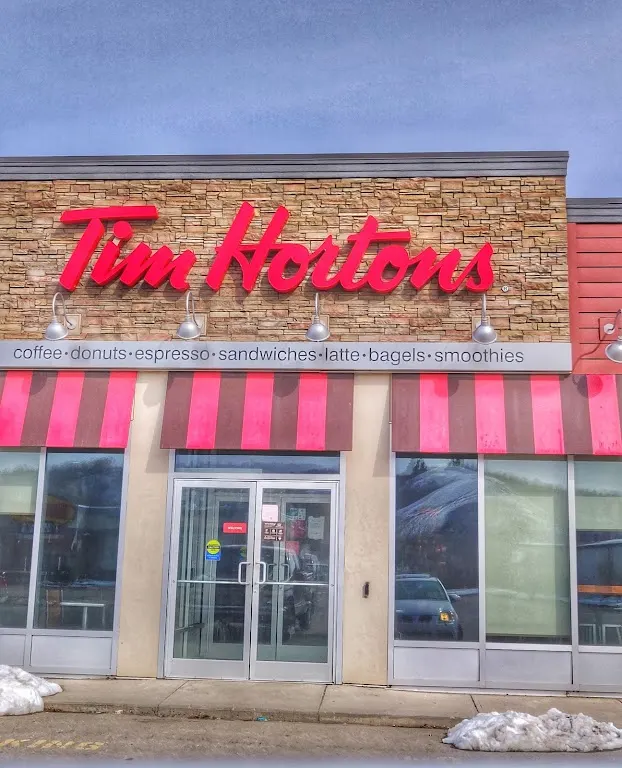 Tim Hortons storefront and interior at 620 B 8th St W, Fort Qu'appelle, SK