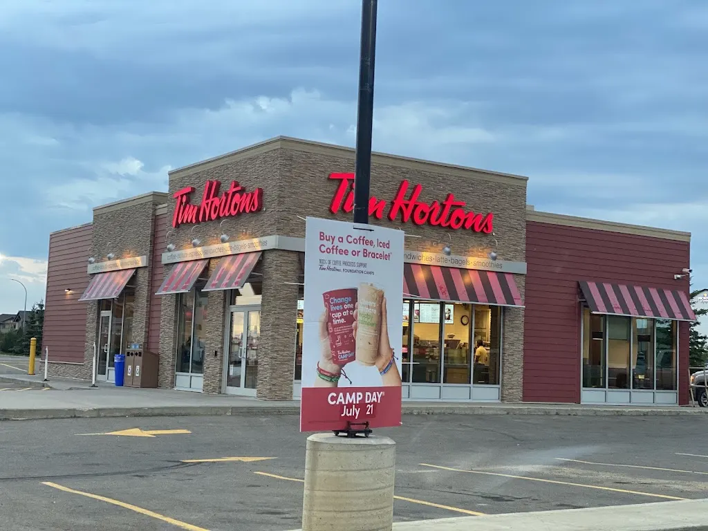Tim Hortons storefront and interior at 4111 44th St, Lloydminster, SK