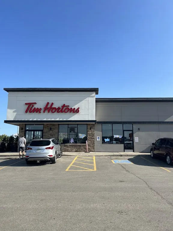 Tim Hortons storefront and interior at 500 Highway 6 South, Melfort, SK