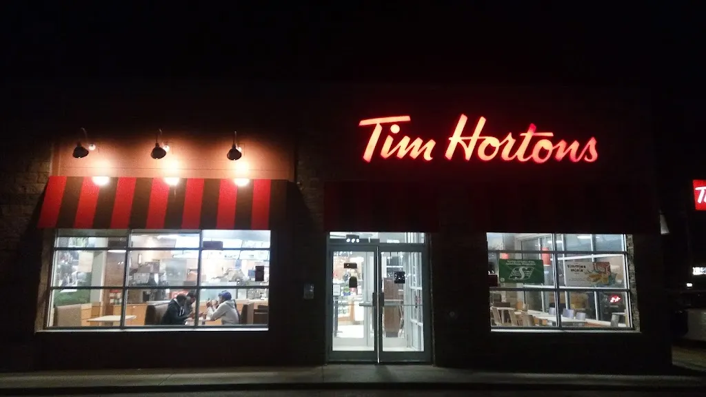 Tim Hortons storefront and interior at 461 Diefenbaker Dr, Moose Jaw, SK