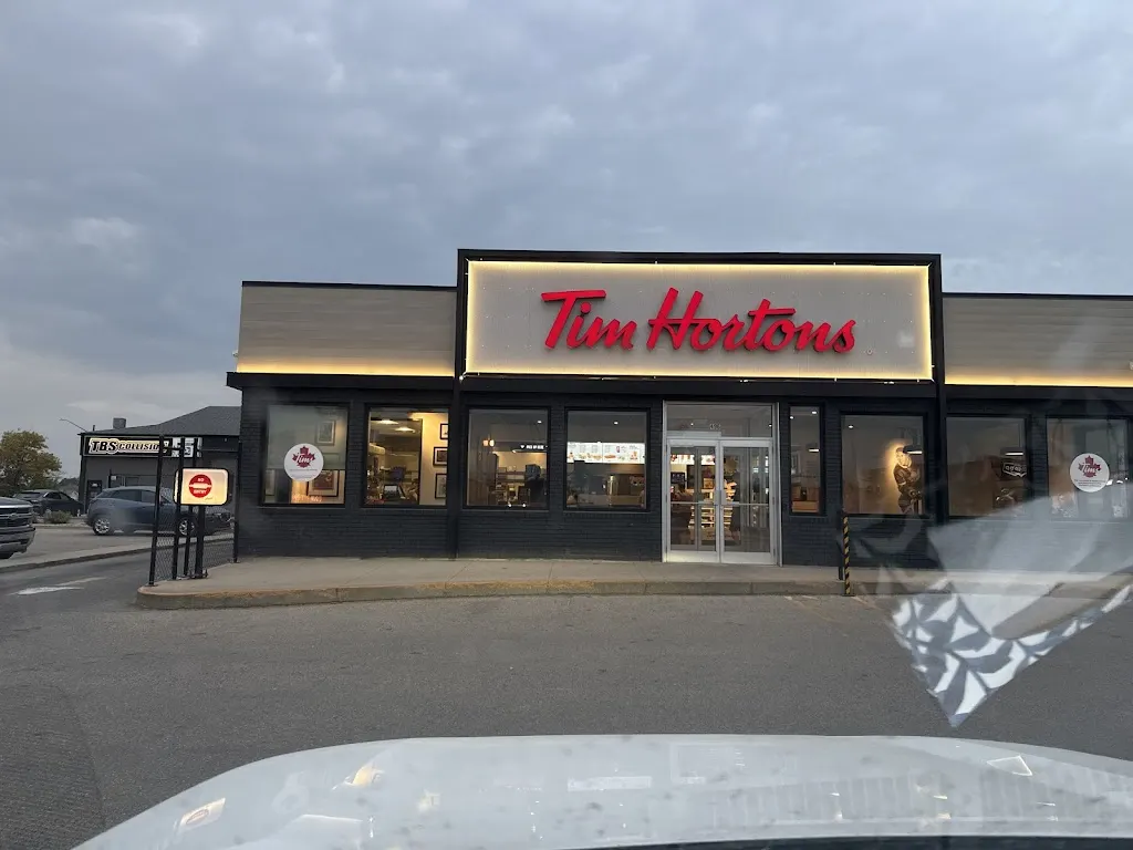 Tim Hortons storefront and interior at 496 Marquis Rd, Prince Albert, SK