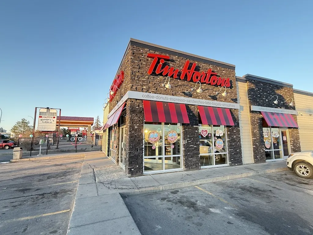 Tim Hortons storefront and interior at 3223 2nd Ave West, Prince Albert, SK