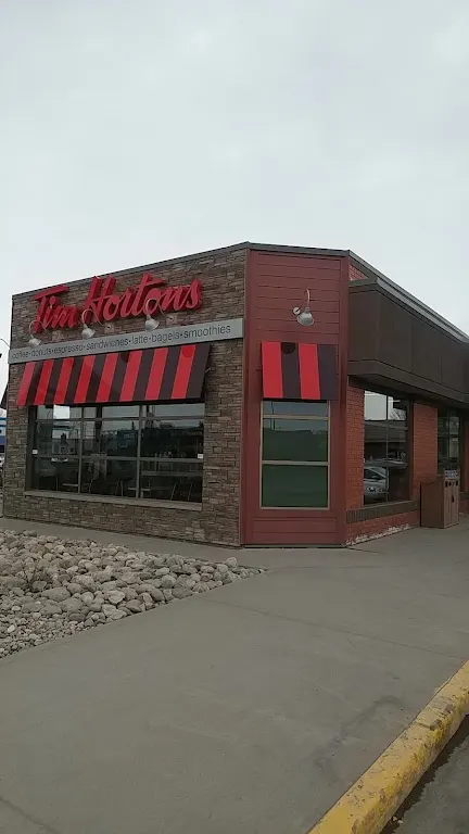 Tim Hortons storefront and interior at 103 Albert St, Regina, SK