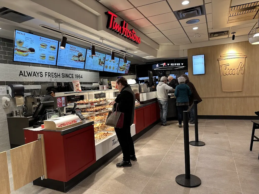 Tim Hortons storefront and interior at 2105 East Victoria Ave, Regina, SK