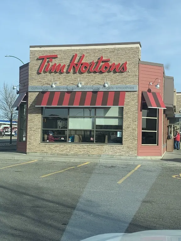 Tim Hortons storefront and interior at 4455 Rochdale Blvd, Regina, SK