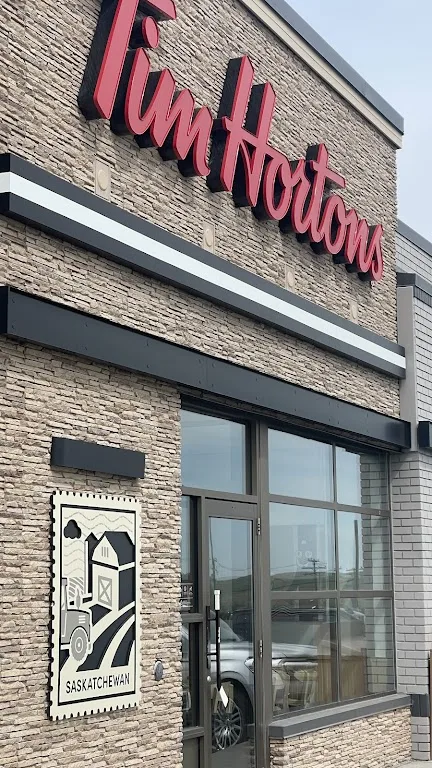 Tim Hortons storefront and interior at 515 North Service Rd E, Swift Current, SK