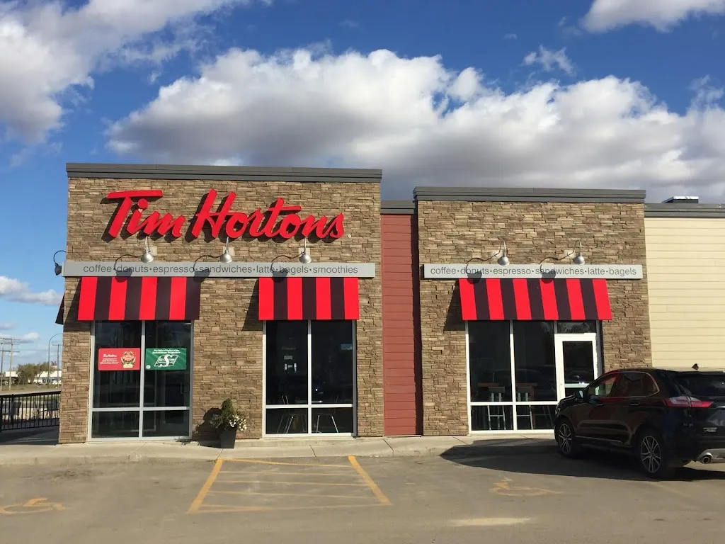 Tim Hortons storefront and interior at 902 93rd Avenue, Tisdale, SK