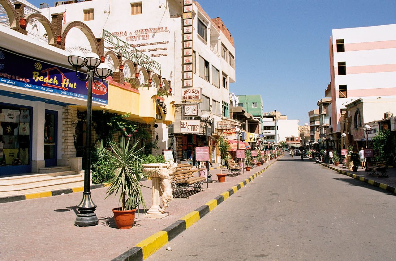 The old town district of Hurghada on the Red Sea coast