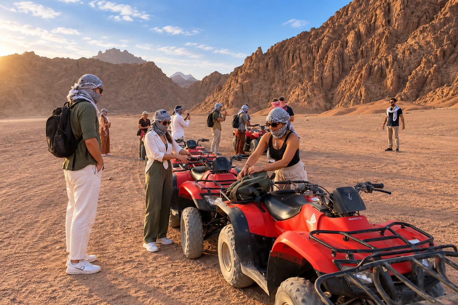 Quads auf einer Wüstenpiste in der Ostwüste