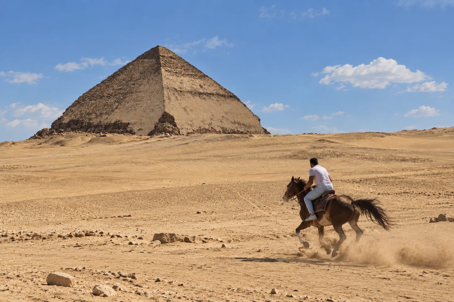 الهرم الأحمر في دهشور، أول هرم حقيقي أملس الجوانب يكتمل بناؤه