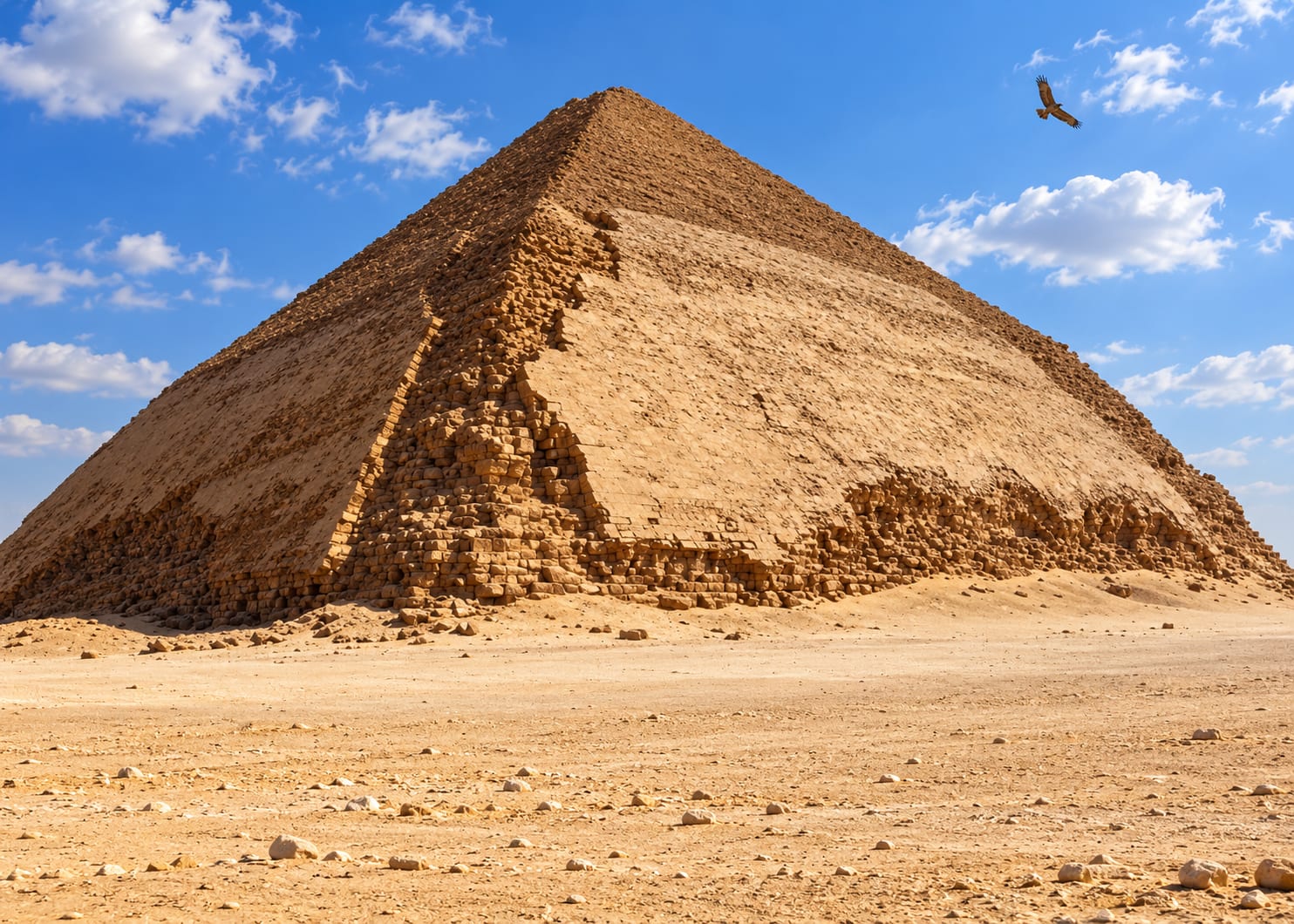 The Red Pyramid at Dahshur, with the Bent Pyramid beyond