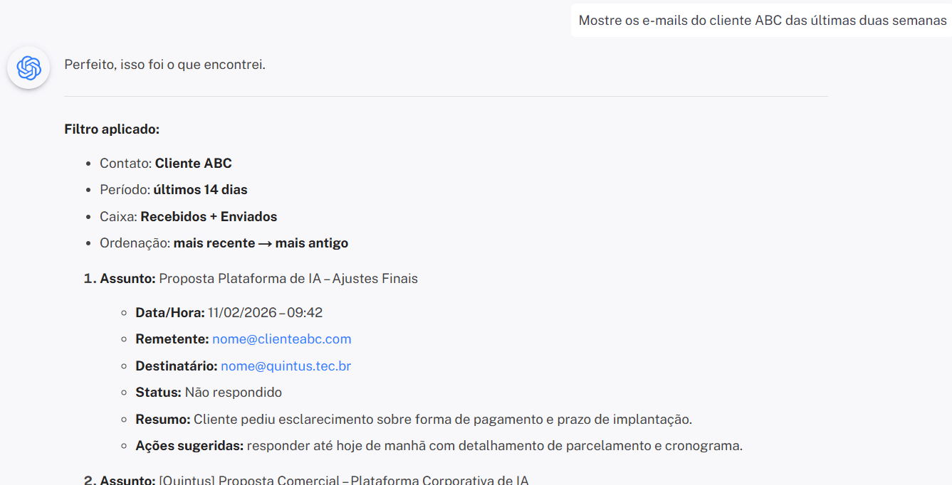 Exemplo de busca semântica com Skymail
