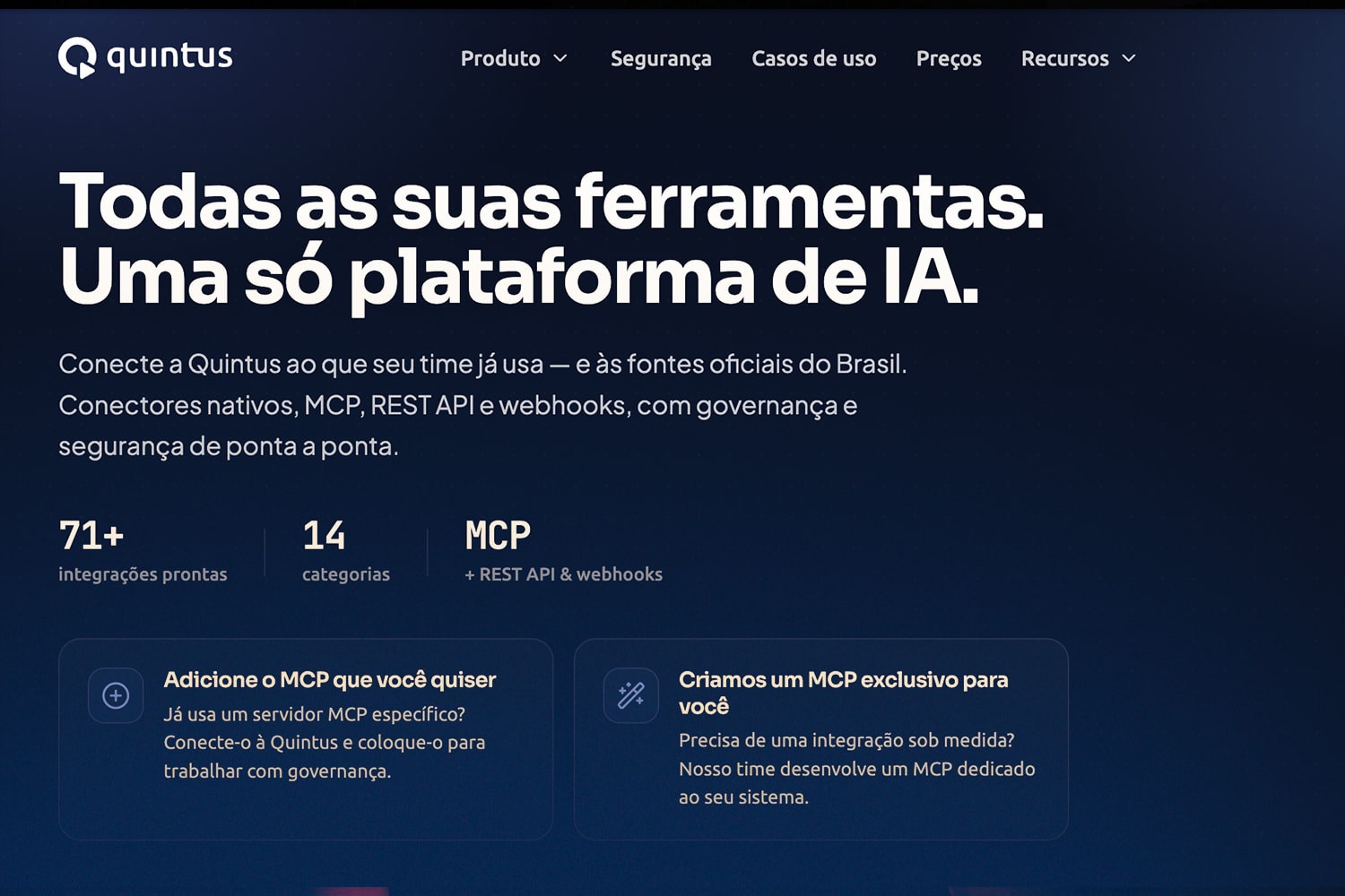 Fundo azul em degradê com texto em letras brancas