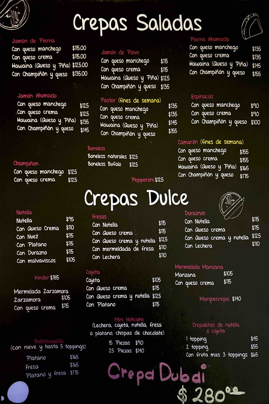 Menú página 2