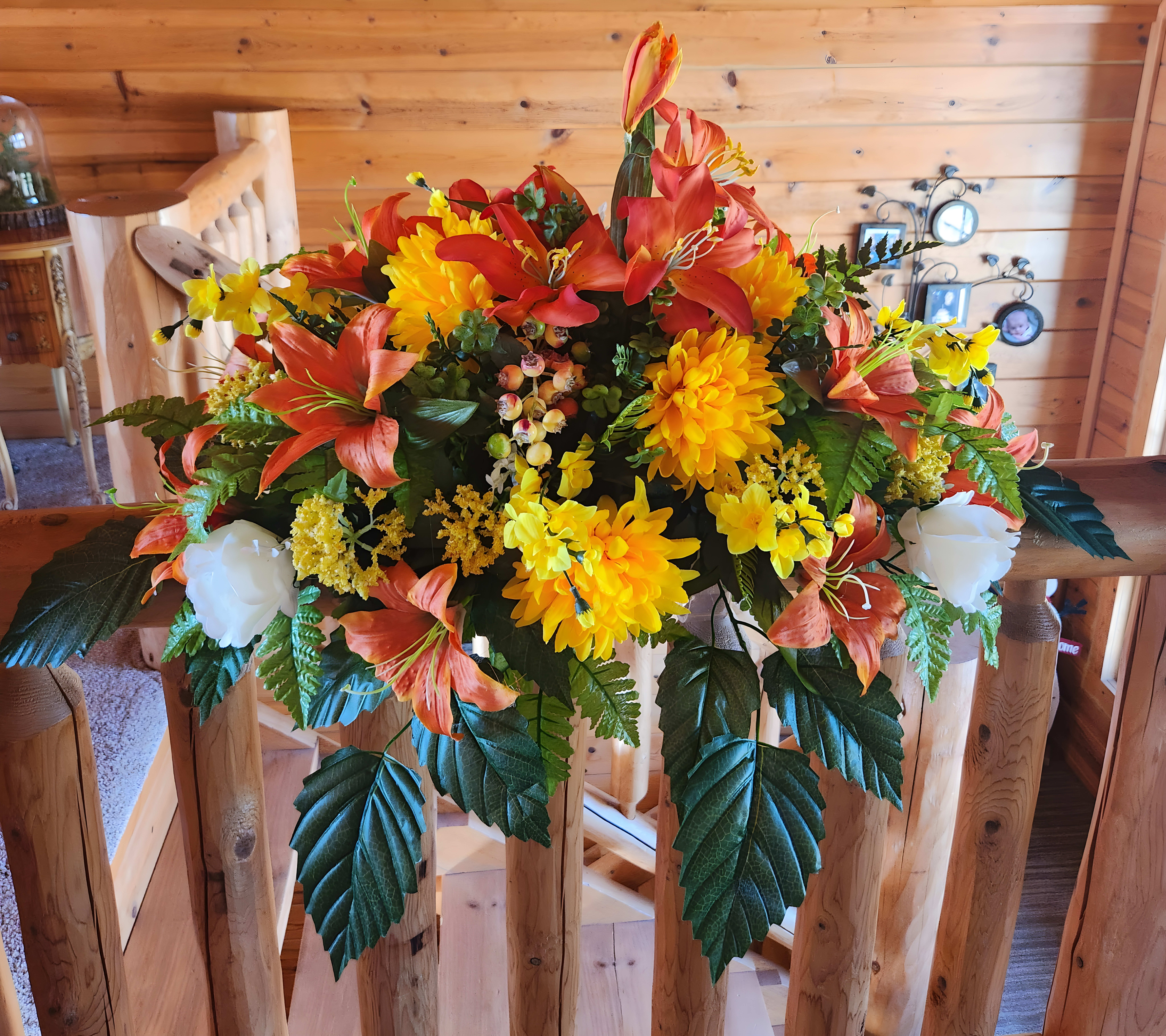 Pink and yellow flowers
