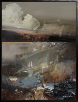 Canvas sort svevelist Veil of Ash and Tide 90x120 / Roy Chr. Lauritsen