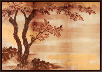Canvas brun svevelist Japandi Maples 100x150