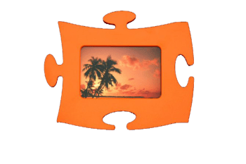 Puzzle frame 10x15 orange