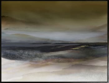 Canvas sort svevelist Horizon Aqua IV 90x120 / Roy Chr. Lauritsen