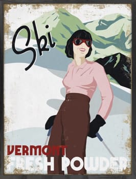 Bilde Ski Vermont 60x80