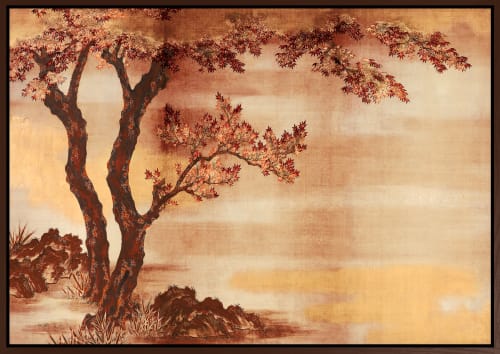 Canvas brun svevelist Japandi Maples 100x150