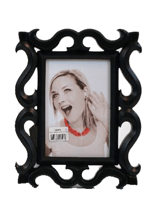 Curly ramme 10x15 ass. hvit/sort