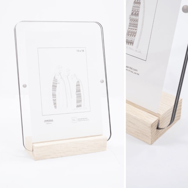 Ramme Nordic plexi m/ base eik 10x15