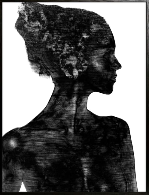Canvas sort svevelist Tribal Silhouette 90x120 / Peter Sebastian
