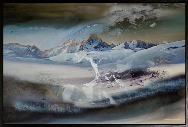 Canvas sort svevelist Slør av fjellet 100x150 / Roy Chr. Lauritsen