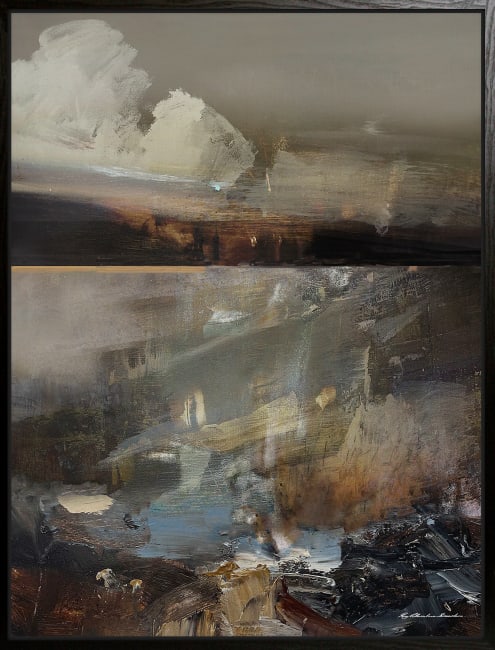 Canvas sort svevelist Veil of Ash and Tide 90x120 / Roy Chr. Lauritsen